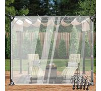 Pannelli laterali trasparenti per pergola da esterno con occhielli, resistenti agli strappi, per gazebo e portico, dimensioni personalizzabili, 4 x 4,5 m, colore trasparente
