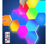 Pannelli LED Parete, Luci RGB LED Muro Telecomandato, Lampada LED Gaming Applique da Parete Sensibile al Tocco, Luci Notturne LED Esagonali Geometrici per Gaming Room/Camera da Letto, 7 Pannelli