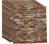 Pannelli Murali 3D Effetto Mattone, Carta da Parati in Mattoni 3D, Carta da Parati Autoadesiva Fai-da-Te, Pannelli Murali 3D, Carta da Parati Insonorizzante per Soggiorno Came, Brick Yellow, 10pcs