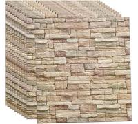 Pannelli Murali 3D Effetto Mattone, Carta da Parati in Mattoni 3D, Carta da Parati Autoadesiva Fai-da-Te, Pannelli Murali 3D, Carta da Parati Insonorizzante per Soggiorno Came, Light Yellow, 10pcs