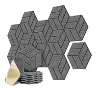 Pannelli murali autoadesivi insonorizzati a figura solida for assorbire il rumore Per studio, ufficio, trattamento(Dark Gray)
