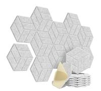 Pannelli murali autoadesivi insonorizzati a figura solida for assorbire il rumore Per studio, ufficio, trattamento(Silver Gray)