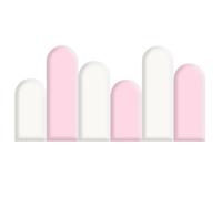 Pannelli murali fonoassorbenti 3D anticollisione per bambini, adesivi murali insonorizzati impermeabili autoadesivi, pannelli murali morbidi per decorazioni per la casa (colore: bianco + rosa, dimen
