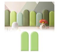 Pannelli murali Imbottiti, Pannelli murali anticollisione 3D, Adesivi murali autoadesivi per la cameretta dei Bambini (Verde, 20x50 cm - 2 Pezzi)