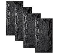 Pannelli murali in pietra artificiale da 4 pezzi da 47,2''x23,6'', pannelli murali in PU facili da installare, adatti for uffici e sale espositive(4PCS Black)