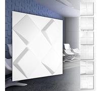 Pannelli murali in PVC 3D - rivestimento murale bianco con effetto 3D - motivi a cubo (2QM confezione economica HD131 50x50cm) camera dei bambini parete di qualità liscia
