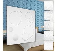 Pannelli murali in PVC 3D - rivestimento murale bianco con effetto 3D - motivi a ghirigori (5QM confezione economica HD108 50x50cm) Pannelli moderni di pittura