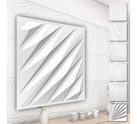 Pannelli murali in PVC 3D - rivestimento murale bianco con effetto 3D - motivi astratti (5QM dimensione economica HD136 50x50cm) qualità arredamento camera da letto
