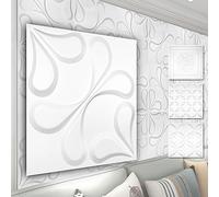 Pannelli murali in PVC 3D - rivestimento murale bianco con effetto 3D - motivi floreali (5QM dimensione economica HD102 50x50cm) pannelli carta da parati idea