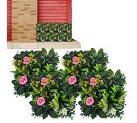 Pannelli murali per piante artificiali - Pannelli per siepi di foglie artificiali, di verde | Pannello per piante finte da recinzione da 9,84x9,84 pollici per balcone da giardino interno ed