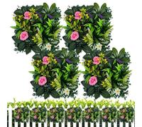 Pannelli Murali Per Piante - Set Di 4 Schermi Per Siepe Con Verde Artificiale 9,84x9,84 Pollici, Copertura Per Recinzione Privacy | Installazione Esterna Per Interni Con Decorazioni In Foglie Finte Re