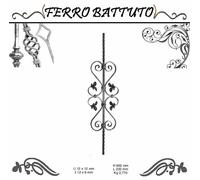 PANNELLI PALETTI FOGLIATI FERRO BATTUTO X SCALA RINGHIERE CANCELLO H 90cm L 23cm