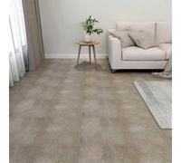 Pannelli per pavimento in PVC, 5,11 m², 55 pezzi, marrone scuro, grigio | Autoadesivo per una facile installazione fai da te, forma rettangolare, facile da pulire, per interni