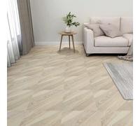 Pannelli per pavimento in PVC, 55 pezzi, beige, 5,11 m², autoadesivi | Per interni, forma rettangolare, bordi lisci, facile da pulire, installazione fai da te
