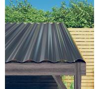 Pannelli per tetto, 12 pezzi, in acciaio zincato, antracite, 100 x 36 cm | Per capanni, stalle, edifici commerciali, facile montaggio, resistente alle intemperie