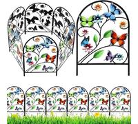 Pannelli Recinzione Giardino | Barriera Per Animali Da Esterno In Metallo Ad | 6 Pezzi Steccato Ornamentale Bordatura Aiuole,Per Esterno Giardino Cortile Paesaggio Prato Retro Piante Ortaggi