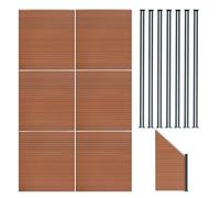 Pannelli Recinzione x6, Elemento Angolare & 8 Pali Metallo 185cm Marrone
