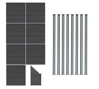 Pannelli Recinzione x7, Elemento Angolare & 9 Pali Metallo 185cm Grigio