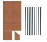 Pannelli Recinzione x7, Elemento Angolare & 9 Pali Metallo 185cm Marrone