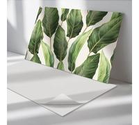 Pannelli Rettangolari PVC 120x60cm Cucina Autoadesivo Fondo Protettivo Facile da Pulire Design Durevole Aspetto Moderno Impermeabile Paraspruzzi - Foglie in stile tropicale