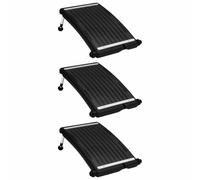 Pannelli riscaldanti solari curvi per piscina, 3 pezzi, 72,5 x 46 cm, con gambe in alluminio, collettore solare per riscaldamento piscina, riscaldamento dell'acqua, assorbitore per piscina fuori terra
