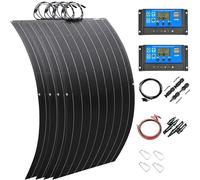 Pannelli Solari Flessibili 300W 600W 1200W Kit Di Pannelli Solari Monocristallini Flessibili con Regolatore Di Carica per Ricarica Batteria da Batteria per Auto Camper Campe(1200W)