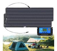 Pannelli solari flessibili da 400 W, kit di 2 pannelli solari da 200 Watt IP67 ETFE con regolatore di carica da 40 A, monocristallini per centrali elettriche, campeggio, escursionismo, fuori rete, n