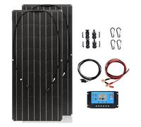 Pannelli Solari Flessibili, Pannello solare 2 pezzi 200W, batteria solare portatile, caricabatteria monocristallino 40A regolatore di carica