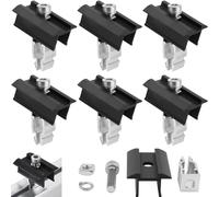 Pannelli Solari Fotovoltaici Morsetto Centrale Supporto per Modulo Solare In Alluminio Morsetto Centrale per Pannello Solare Kit Staffa di Montaggio per Pannello Solare per Tetto,Camper,Letto(6 Pezzi)