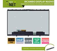 Pannello 14 compatibile con Lenovo 5D10S39740 [30 pin 1920x1080 Touchscreen]