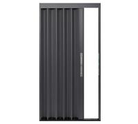 Pannello a soffietto per porta interna pieghettato salvaspazio a fisarmonica, per armadio, 61 x 170 cm, colore nero, 111 x 203 cm, soluzione elegante e funzionale
