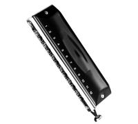 Pannello a specchio in acciaio inossidabile squisito nero per armonica cromatica a 12 fori Armonica Per Principianti