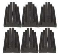 Pannello Acustico a Cuneo Trapezoidale Nero 12 Pezzi | Riduzione del Rumore e Controllo Acustico, per Home Theater e Studi di Registrazione