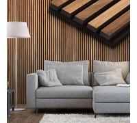 Pannello Acustico Feltro e fibra di legno Lamelli millerighe ROVERE ANTICO 120x34x1,5