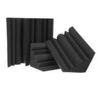 Pannello Acustico in Spugna Arcato, 4 Pezzi, Nero, Tagliabile | Riduce Eco Sonoro, Facile da Sagomare, per Podcast e Studi Musicali, Adatto a Soffitti e Porte