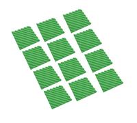 Pannello acustico, pannello fonoisolante in cotone per ridurre l'inquinamento acustico Adesivo 12 pezzi per sala da concerto (Verde)