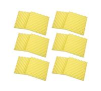 Pannello acustico, pannello fonoisolante in cotone per ridurre l'inquinamento acustico Adesivo 12 pezzi per sala da concerto (Giallo)