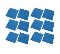 Pannello acustico, pannello fonoisolante in cotone per ridurre l'inquinamento acustico Adesivo 12 pezzi per sala da concerto (Blu)