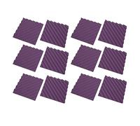 Pannello acustico, pannello fonoisolante in cotone per ridurre l'inquinamento acustico Adesivo 12 pezzi per sala da concerto (Viola)