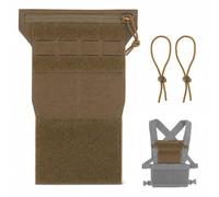 Pannello Amministrativo for Equipaggiamento Toracico Con Tasca Zip | Tasca Superiore Con Zip, Asole Frontali E Area Loop Da 14 x 10 cm for Organizzare Note, Mappe E Piccoli Accessori(Brown)