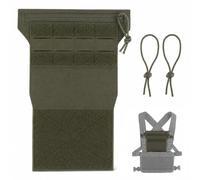 Pannello Amministrativo for Equipaggiamento Toracico Con Tasca Zip | Tasca Superiore Con Zip, Asole Frontali E Area Loop Da 14 x 10 cm for Organizzare Note, Mappe E Piccoli Accessori(Green)