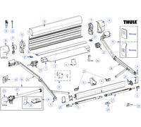 Pannello anteriore thule per tenda omnistor 8000 da 5,0 metri - colore bianco codice ricambio thule 1500600907