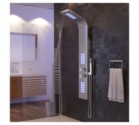 PANNELLO COLONNA DOCCIA CASCATA PIOGGIA UGELLI IDROMASSAGGIO SOFFIONE LUCI LED