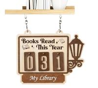 Pannello Contatore di libri | Ciondolo ornamentale in legno destinato all' di lettura,Tracker di libri letti quest'anno, destinato a studenti, insegnanti, biblioteca e