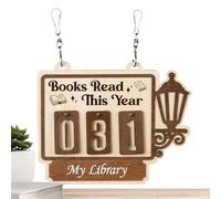Pannello Contatore Libri Lus Quest'anno Ciondolo in Legno per Obiettivi | Inseguitore di Libri e Letture per Studenti, Insegnanti, Scrittori, Arredamento di Biblioteca e
