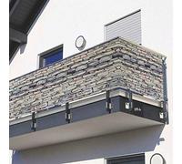Pannello da giardino per ringhiere per esterni, protezione per la privacy, per balcone, resistente alle intemperie, in poliestere, effetto pietra, 0,9 m x 6,5 m, durevole, decorazione da giardino