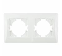 Pannello da incasso bianco, cornice 2 elementi orizzontale, ideale per l'illuminazione in casa e in ufficio, offre design moderno e funzionalità.