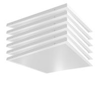 Pannello da incasso piatto Faretto da incasso LED quadrato Faretto da incasso a soffitto Faretto da soffitto LED bianco, alluminio, 36W 4320lm luce diurna bianca, LxPxH 59,5x59,5x3,3 cm, set da 6