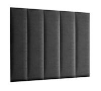 Pannello da parete 30 x 120 cm imbottito - facile da installare autonomamente, in velluto, con imbottitura morbida, colore grigio scuro - testiera decorativa per camera da letto, ufficio, cameretta