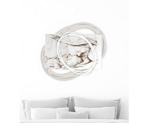 Pannello da parete, Capoletto con marcatura laser, che mostra i lineamenti dei visi 95x80x1,6 cm Pannello bianco con marcatura laser Sabbia - Bianco bianco